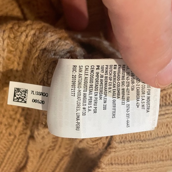American Eagle Oversized Knit Camel Sweater Women’s Medium Cotton Blend - Picture 8 of 8